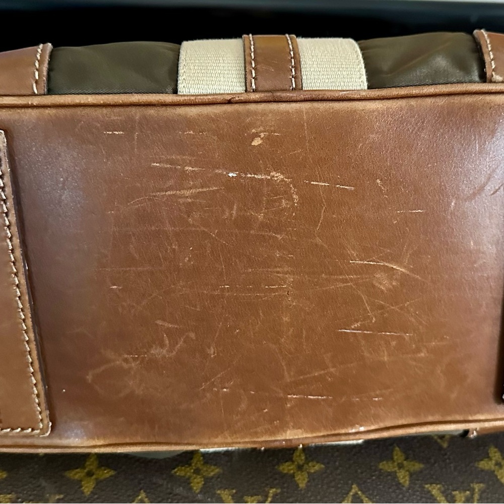 Prada Olive* and Brown Satchel with Leather Trim - Picture 3 of 8